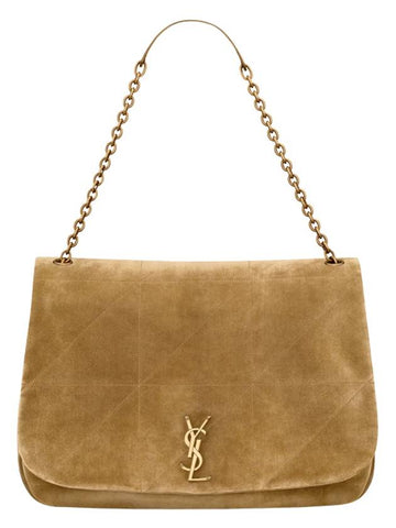 Jamie Suede Shoulder Bag Leaf - SAINT LAURENT - BALAAN 1