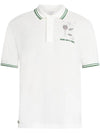 Embroidered Patent Cotton Polo Shirt White - LACOSTE - BALAAN 1