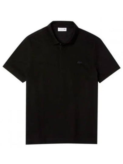 Men's Paris Regular Fit Stretch Cotton Pique Short Sleeve Polo Shirt Black - LACOSTE - BALAAN 2