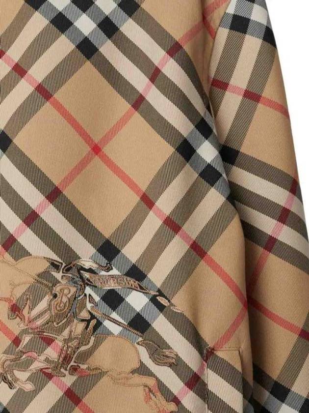 Crop Reversible Check Hooded Jacket Sand - BURBERRY - BALAAN 6