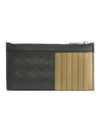 Intrecciato Long Zipper Card Wallet Mud Dark Green - BOTTEGA VENETA - BALAAN 1