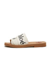 Woody Logo Flat Mule Slippers White - CHLOE - BALAAN 4