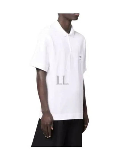 Men's Logo Patch Short Sleeve Polo Shirt White - FENDI - BALAAN 2