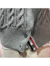 Diagonal Cable V-Neck Knit Cardigan Light Grey - THOM BROWNE - BALAAN 9