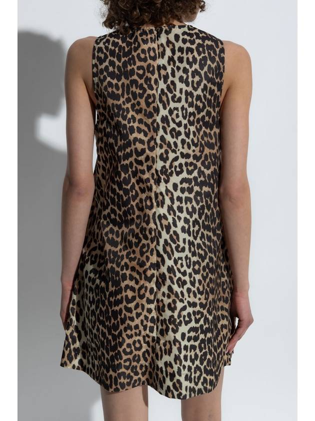 Ganni Dress With Animal Print, Women's, Beige - GANNI - BALAAN 4