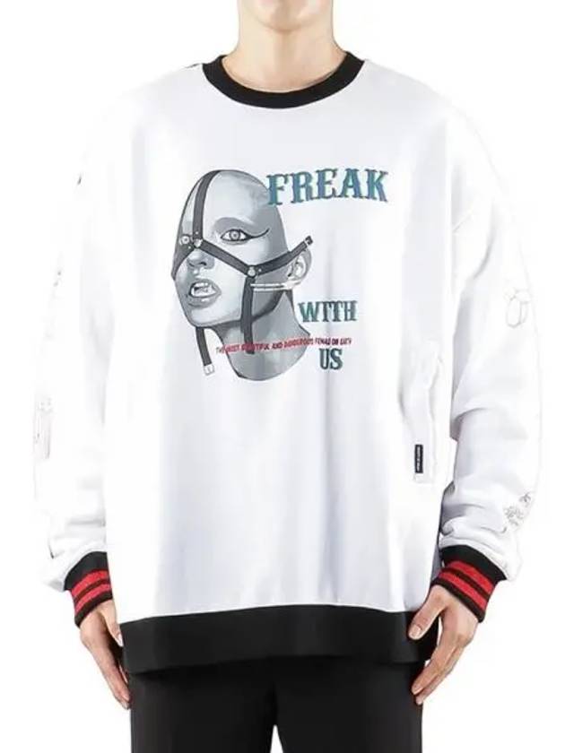 Graphic Printing Cotton Sweatshirt White - MARCELO BURLON - BALAAN 2