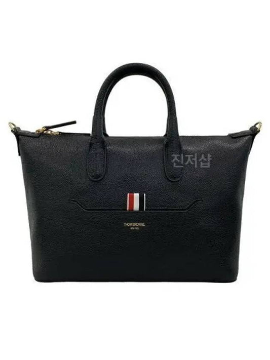 Pebble Grain Small Duffel Bag Black - THOM BROWNE - BALAAN 2