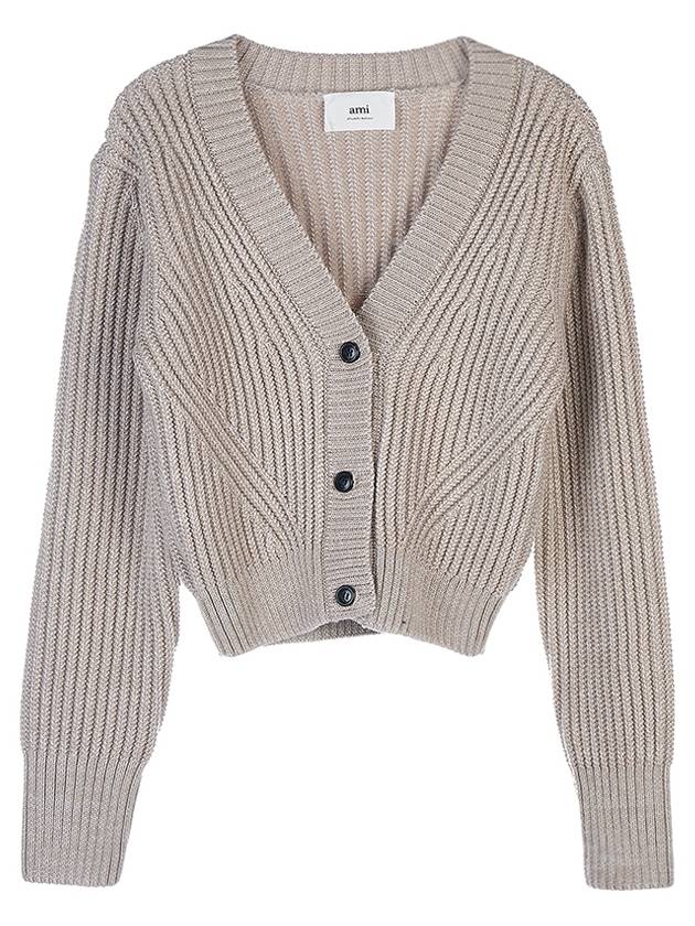 short ribbed cardigan - AMI - BALAAN.