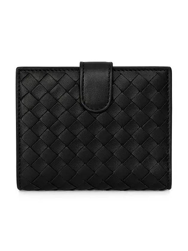 Intrecciato Nappa Mini Half Wallet Black - BOTTEGA VENETA - BALAAN 1