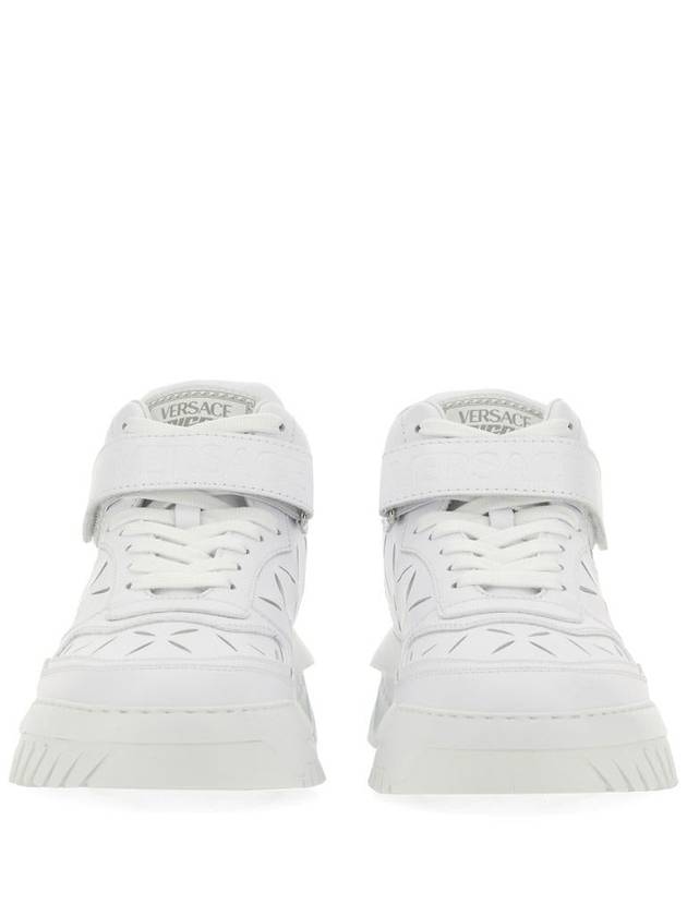 Men's Slashed Oddish High Top Sneakers White - VERSACE - BALAAN 3