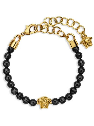 Medusa Charm Bead Bracelet Black - VERSACE - BALAAN 1