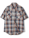 RTR Plaid Western Short Sleeve Shirt Blue - KND - BALAAN 3