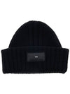 Logo Knit Beanie Black - Y-3 - BALAAN 11