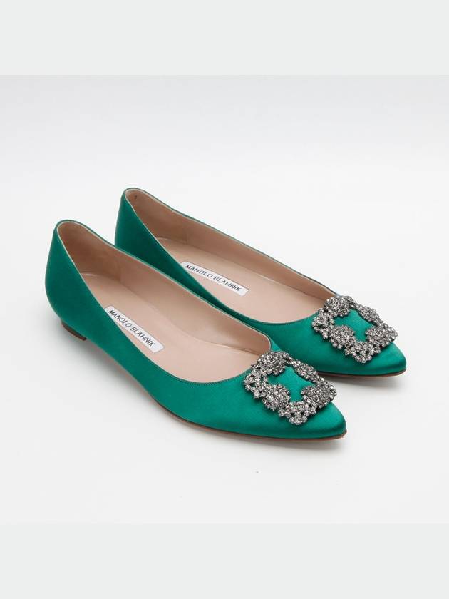 Hangisi Satin Jewel Flat Green 1224hva - MANOLO BLAHNIK - BALAAN 5