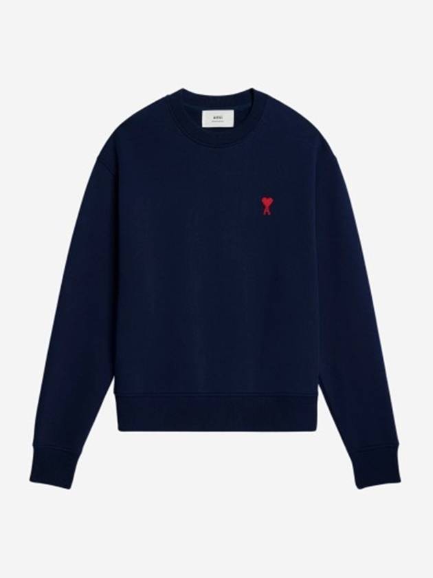 Small Heart Logo Sweatshirt Navy - AMI - BALAAN 2