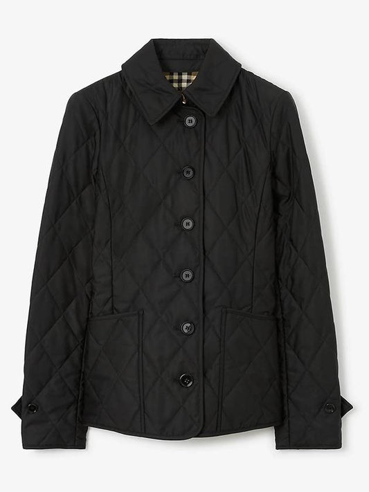 Diamond Quilted Thermoregulated Jacket Black - BURBERRY - BALAAN 2