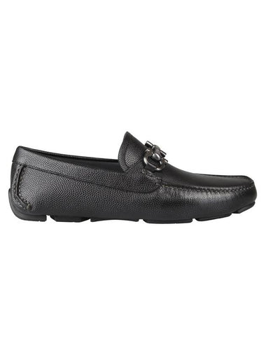 Men's Gancini Ornament Leather Loafers Black - SALVATORE FERRAGAMO - BALAAN 1