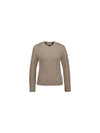 Crew Neck Brushed Wool Alpaca Knit Top Beige - AMI - BALAAN 2