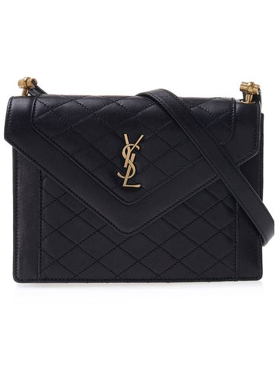 Gabi Quilting Small Lambskin Shoulder Bag Black - SAINT LAURENT - BALAAN 2