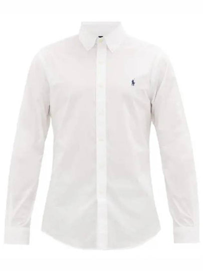 Embroidered Logo Pony Oxford Long Sleeve Shirt White - POLO RALPH LAUREN - BALAAN 2