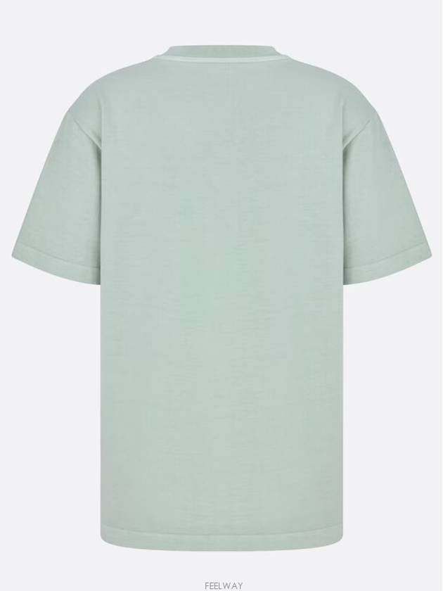 Handwriting Logo Short Sleeve T-Shirt Blue - DIOR - BALAAN 7