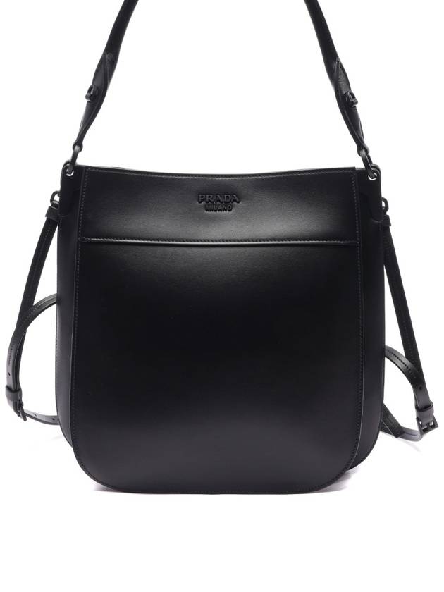 Margit Leather Hobo Shoulder Bag Black - PRADA - BALAAN 2