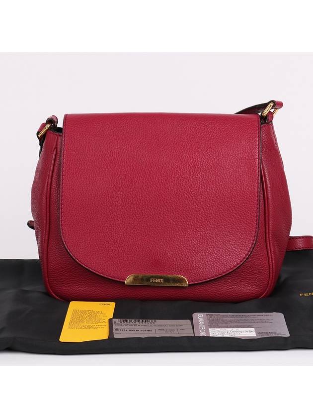 Gold logo burgundy square cross bag 8BT214 - FENDI - BALAAN 10