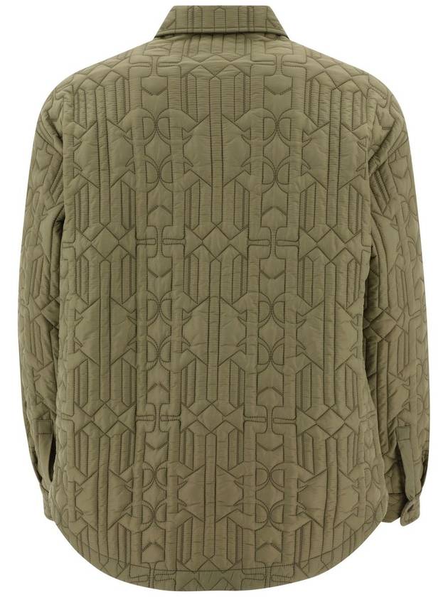 Monogram Quilted Overshirt Green PMEA251E23FAB0015610 - PALM ANGELS - BALAAN 3