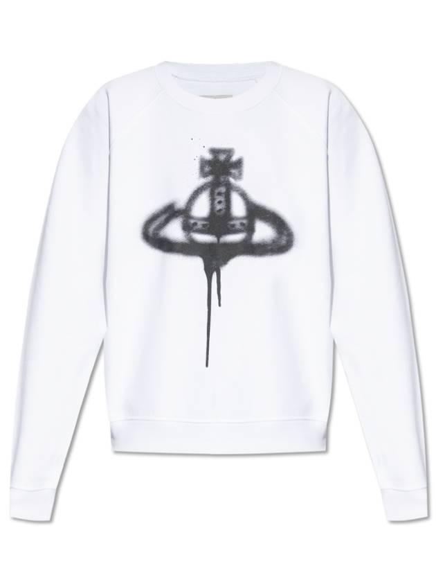 Spray ORB Raglan Sweatshirt White - VIVIENNE WESTWOOD - BALAAN 2