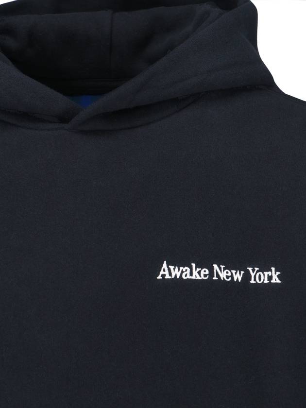 Serif Logo Embroidered Hood Black - AWAKE NY - BALAAN 4