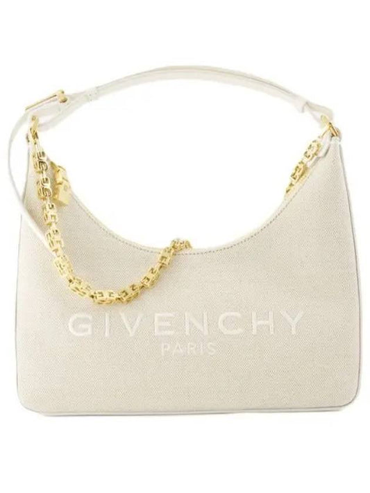 Moon Cut-out Chain Small Canvas Shoulder Bag Natural Beige - GIVENCHY - BALAAN 2