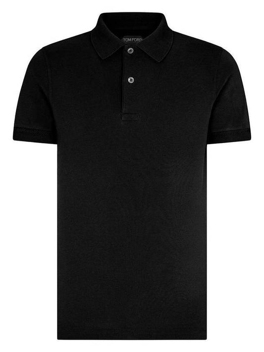 Men's Classic Tennis Short Sleeve Polo Shirt Black - TOM FORD - BALAAN 2