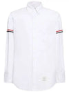 Oxford Striped Grosgrain Armband Classic Long Sleeve Shirt White - THOM BROWNE - BALAAN 2