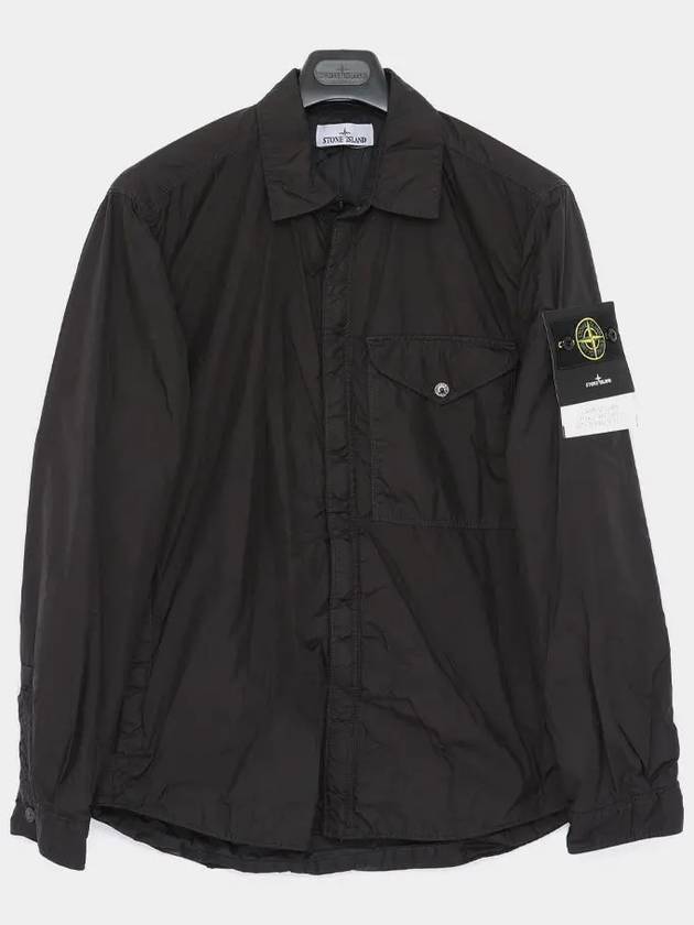 Logo Patch Zip Up Jacket Black - STONE ISLAND - BALAAN 3