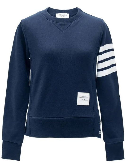 Engineered 4 Bar Stripe Loopback Jersey Knit Crewneck Sweatshirt Navy - THOM BROWNE - BALAAN 2