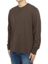 Embroidered Logo Lyocell Cotton Blend Jersey Long Sleeve T-Shirt Dark Chocolate - TOM FORD - BALAAN 5