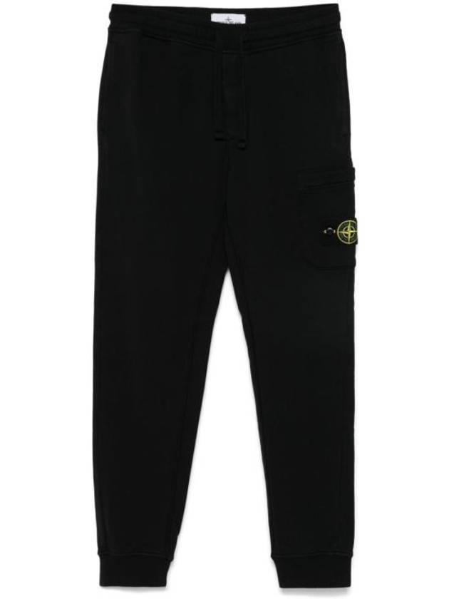 Wappen Patch Cotton Track Pants Black - STONE ISLAND - BALAAN 1