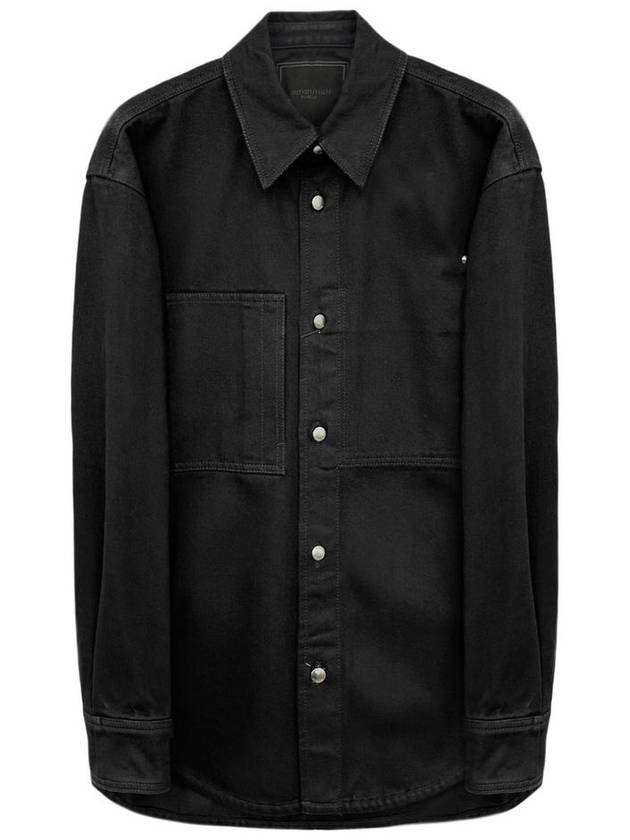 Back logo button denim long sleeve shirt black - WOOYOUNGMI - BALAAN 4