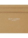 Logo Detail Calfskin Card Wallet Teakwood - SAINT LAURENT - BALAAN 6