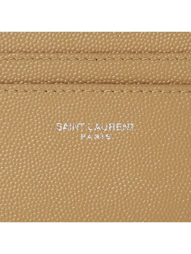 Logo Detail Calfskin Card Wallet Teakwood - SAINT LAURENT - BALAAN 6