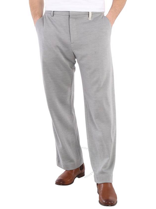 Burberry Men's Light Pebble Grey Cashmere Blend Jersey Wide-leg Pants, Brand Size 50 (Waist Size 34.3") - BURBERRY - BALAAN 1