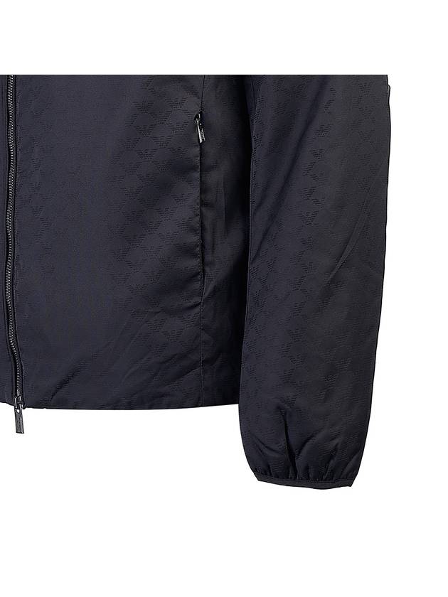 All-Over Jacquard Hooded Jacket Black - EMPORIO ARMANI - BALAAN 7