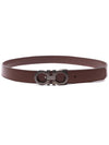 Gancini Reversible Adjustable Leather Belt Brown - SALVATORE FERRAGAMO - BALAAN 5