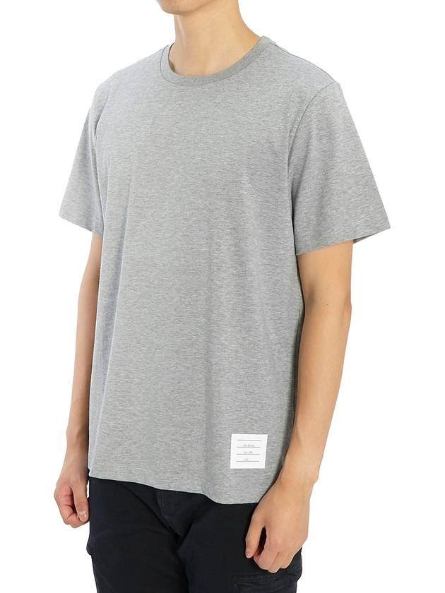 Men's Side Slit Relaxed Short Sleeve T-Shirt Light Grey - THOM BROWNE - BALAAN 3