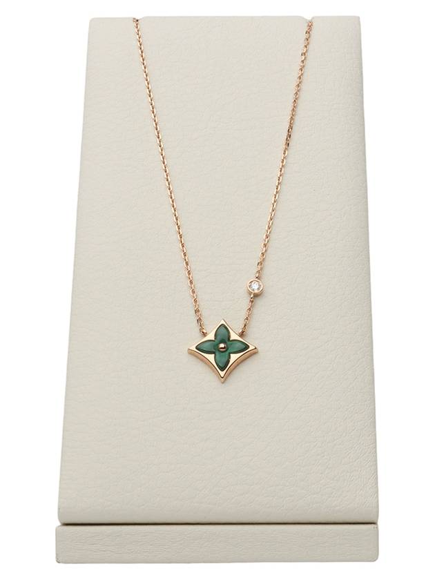 Q93894 Rose gold malachite color blossom BB star pendant necklace 33577 6 - LOUIS VUITTON - BALAAN 2