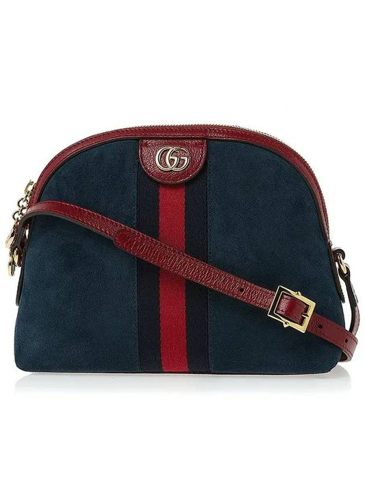 Ophidia small suede cross bag navy - GUCCI - BALAAN.
