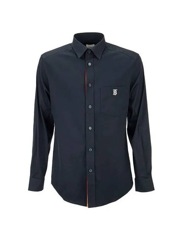 Monogram Motif Technical Cotton Long-Sleeve Shirt - BURBERRY - BALAAN 1