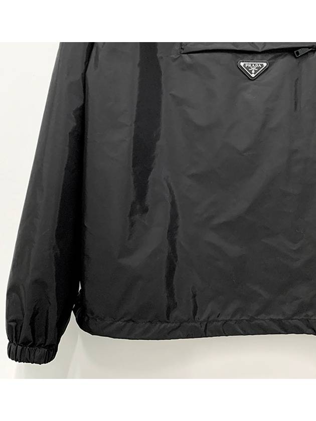 Triangle Logo Re-Nylon Hoodie Black - PRADA - BALAAN 6