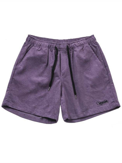 Corduroy Logo Shorts Charcoal - ARCANE FUNK - BALAAN 2