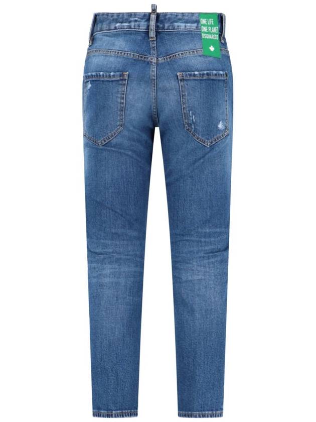 Slim Fit Cropped Jeans Blue - DSQUARED2 - BALAAN 3